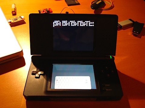 Nintendo DS mit rudimentaerer Terminalanwendung